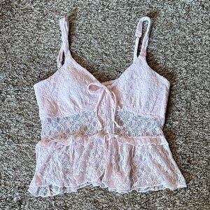 Hollister Lace Ruffle Babydoll Top